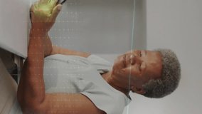 Animation of cardiograph over senior african american woman using smartphone. Global healthcare, medicine, lifestyle and digital interface concept digitally generated video. - Powered by Shutterstock - Get 15% off with code: PIKWIZARD15