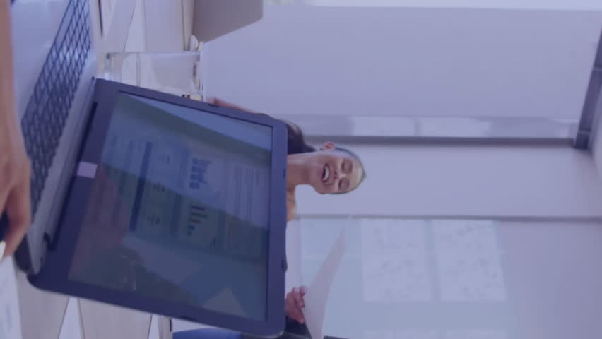 Business meeting with diverse team and data processing animation over office setting. teamwork, technology, corporate, professional, brainstorming, collaboration - Powered by Shutterstock - Get 15% off with code: PIKWIZARD15