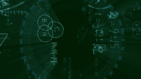 Animation of mathematical equations and graphs on green background with light effect. Mathematics, green screen, visualization, geometry, algebra, calculus - Powered by Shutterstock - Get 15% off with code: PIKWIZARD15