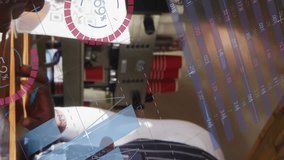 Animation of data processing over african american man paying with credit card. Global business and digital interface concept digitally generated video. - Powered by Shutterstock - Get 15% off with code: PIKWIZARD15