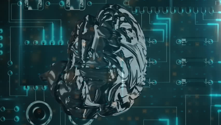 Animation of warning data processing, human brain and circuit board. global online security, computing, data processing and technology concept digitally generated video. - Powered by Shutterstock - Get 15% off with code: PIKWIZARD15
