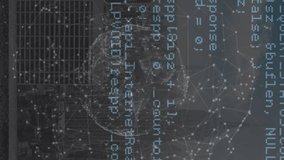 Animation of clock, globe and data processing over cityscape. Global network, data processing and technology concept digitally generated video. - Powered by Shutterstock - Get 15% off with code: PIKWIZARD15