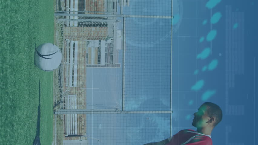 Animation of data processing over rugby players at stadium. Global sports competition and data processing concept digitally generated video. - Powered by Shutterstock - Get 15% off with code: PIKWIZARD15