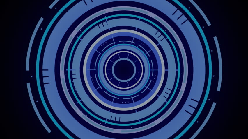 Animation of neon round scanner spinning over financial data processing against blue background. Global finance and business interface technology concept - Powered by Shutterstock - Get 15% off with code: PIKWIZARD15