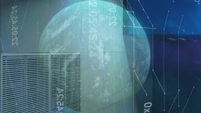 Animation of social media icons, spinning globe and data processing against computer server room. Social media networking and business data storage technology concept - Powered by Shutterstock - Get 15% off with code: PIKWIZARD15