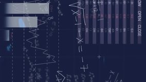 Animation of statistical data processing and mathematical equations against blue background. Business data and research science technology concept - Powered by Shutterstock - Get 15% off with code: PIKWIZARD15