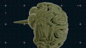 Animation of human brain, scope and data processing. Global artificial intelligence, connections, computing and data processing concept digitally generated video. - Powered by Shutterstock - Get 15% off with code: PIKWIZARD15