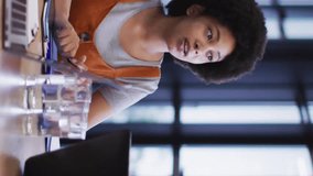 Animation of social media data processing over diverse business people in office. Global finance, business, connections, computing and data processing concept digitally generated video. - Powered by Shutterstock - Get 15% off with code: PIKWIZARD15