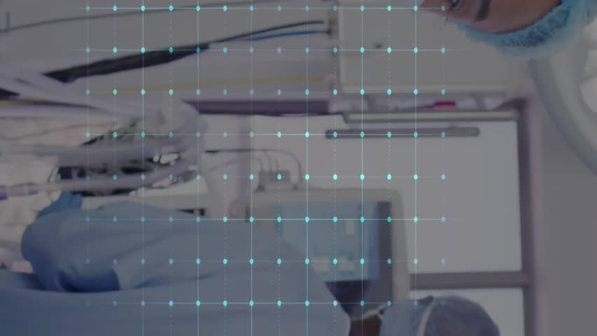 Animation of cardiograph over diverse doctors during surgery. Medicine and digital interface concept digitally generated video. - Powered by Shutterstock - Get 15% off with code: PIKWIZARD15