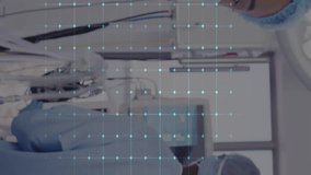 Animation of cardiograph over diverse doctors during surgery. Medicine and digital interface concept digitally generated video. - Powered by Shutterstock - Get 15% off with code: PIKWIZARD15