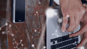 Animation of molecules over caucasian man using smartphone. Business, technology and digital interface concept digitally generated video. - Powered by Shutterstock - Get 15% off with code: PIKWIZARD15