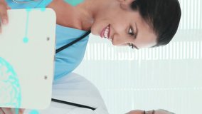 Animation of data processing with brains and molecules over diverse female doctor reading documents. Global medicine, healthcare, science and digital interface concept digitally generated video. - Powered by Shutterstock - Get 15% off with code: PIKWIZARD15