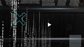 Animation of rotating shapes and data processing over computer servers. Connection, data, processing, digital interface and communication, digitally generated video. - Powered by Shutterstock - Get 15% off with code: PIKWIZARD15