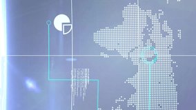 Global network and data analytics animation over world map with user icons. Technology, connectivity, globalization, networking, digital, innovation - Powered by Shutterstock - Get 15% off with code: PIKWIZARD15