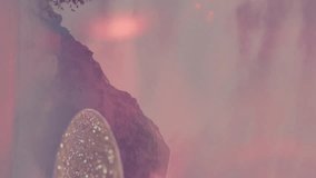 Candle flame and glitter animation over snowy mountain landscape with trees. Winter, mountains, seasonal - Powered by Shutterstock - Get 15% off with code: PIKWIZARD15