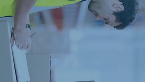 Checking inventory with data analytics animation, warehouse worker tracking metrics. logistics, supply chain, technology, management, efficiency, industry - Powered by Shutterstock - Get 15% off with code: PIKWIZARD15