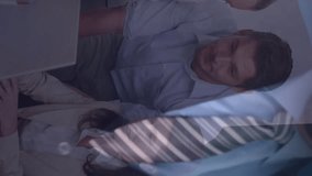 Collaborating in office, business team using animation with digital network icons. Teamwork, collaboration, networking, technology, innovation, corporate - Powered by Shutterstock - Get 15% off with code: PIKWIZARD15