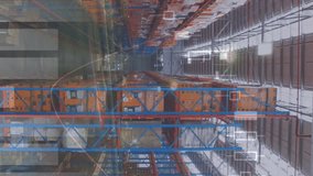 Animation of financial data processing over warehouse. global shipping, delivery, business, data processing and technology concept digitally generated video. - Powered by Shutterstock - Get 15% off with code: PIKWIZARD15