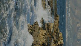 Statistical data processing against sea waves hitting the rocks. computer interface technology and nature concept - Powered by Shutterstock - Get 15% off with code: PIKWIZARD15