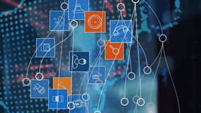 Animation of light trails and network of connections over globe. Abstract background, light and movement concept digitally generated video. - Powered by Shutterstock - Get 15% off with code: PIKWIZARD15