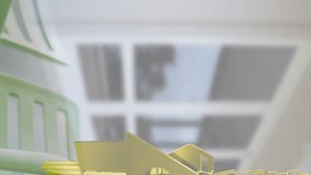 Animation of key with house keychain over caucasian boy using tablet. Education and learning concept digitally generated video. - Powered by Shutterstock - Get 15% off with code: PIKWIZARD15