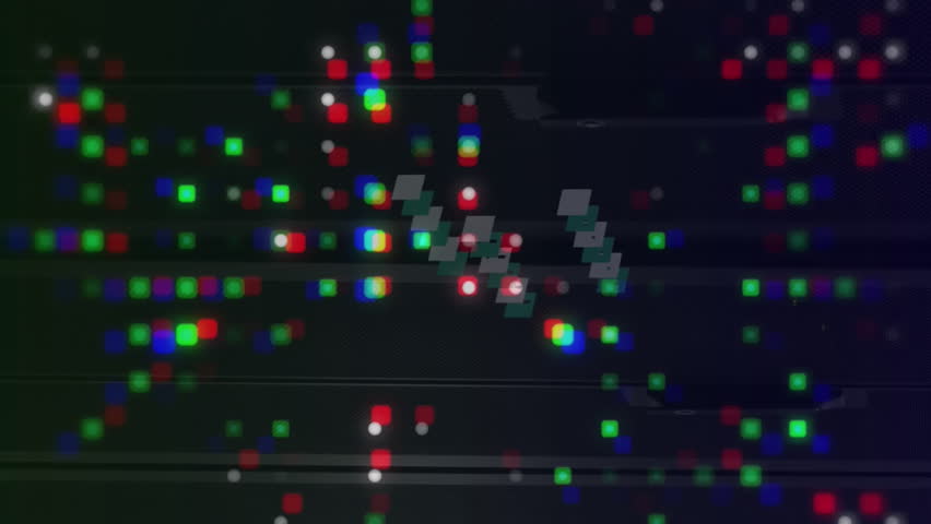 Animation of mosaic squares, virtual keyboard and data processing against computer server room. Computer interface and business data storage technology concept - Powered by Shutterstock - Get 15% off with code: PIKWIZARD15