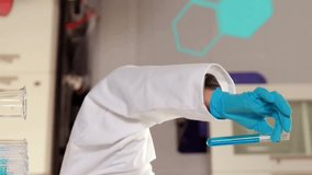 Animation of scientific data processing over diverse scientists in laboratory. Global science, connections, computing and data processing concept digitally generated video. - Powered by Shutterstock - Get 15% off with code: PIKWIZARD15