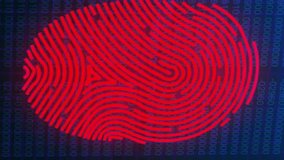 Animation of biometric fingerprint scan over processing data on dark interface screen. Network, data, security, connection, digital interface, processing and communication, digitally generated video. - Powered by Shutterstock - Get 15% off with code: PIKWIZARD15