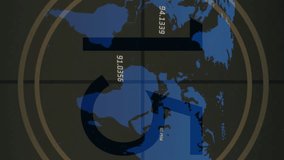 World map displaying numerical data with countdown animation in background. Global, analytics, data visualization, statistics, infographic, technology - Powered by Shutterstock - Get 15% off with code: PIKWIZARD15