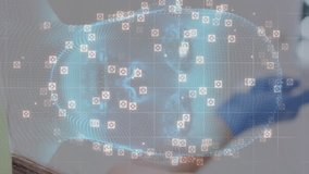 In school, animation of digital head model with data points in dental chair. Technology, dentistry, healthcare, innovation, futuristic, data analytics - Powered by Shutterstock - Get 15% off with code: PIKWIZARD15