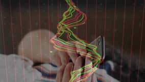 Using smartphone, woman analyzing financial graph animation in office setting. Technology, business, analytics, finance, digital, workplace - Powered by Shutterstock - Get 15% off with code: PIKWIZARD15