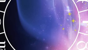 Animation of horoscope symbols over stars on blue background. Horoscope and digital interface concept digitally generated video. - Powered by Shutterstock - Get 15% off with code: PIKWIZARD15