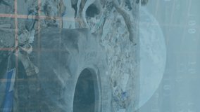 Animation of data processing over modern building and cityscape. Global business connections and data processing concept digitally generated video. - Powered by Shutterstock - Get 15% off with code: PIKWIZARD15