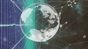 Animation of globe over network of connections and molecules. Global technology, computing and digital interface concept digitally generated video. - Powered by Shutterstock - Get 15% off with code: PIKWIZARD15