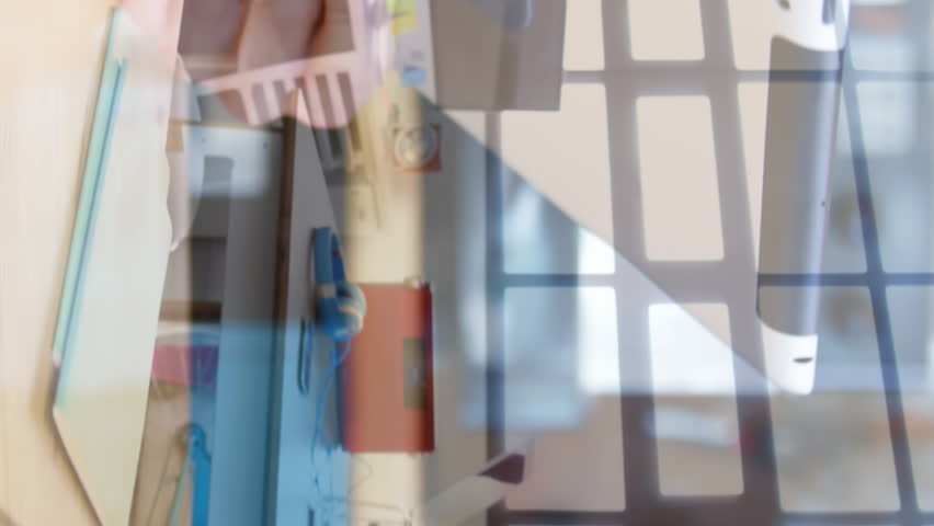 Animation of person caucasian man using tablet over smiling caucasian woman. Global business, finances, data processing and digital interface concept digitally generated video. - Powered by Shutterstock - Get 15% off with code: PIKWIZARD15