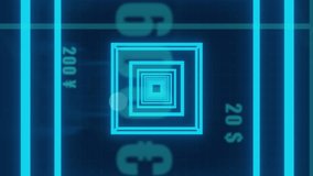 Animation of neon blue tunnel in seamless pattern over statistical data processing. Computer interface and business technology concept - Powered by Shutterstock - Get 15% off with code: PIKWIZARD15