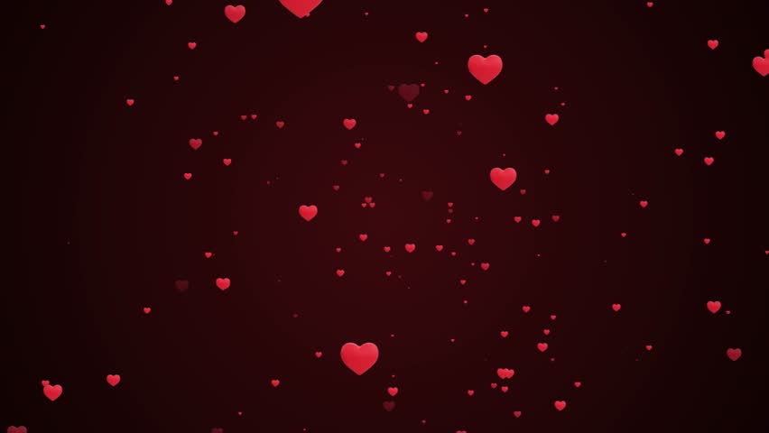 Floating Hearts On Red vintage background, Valentine's Day Background with hearts. 
Floating love shape Valentine's Day Background