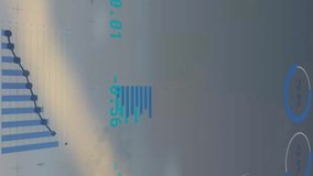 Animation of multiple digital icons over statistical data processing against grey background. Global networking and business data technology concept - Powered by Shutterstock - Get 15% off with code: PIKWIZARD15