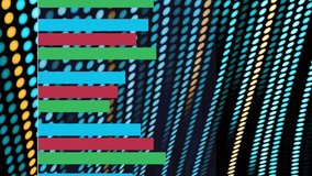 Bar chart animation over colorful dots forming wavy patterns. Data visualization, graph, statistics, abstract, dynamic, movement - Powered by Shutterstock - Get 15% off with code: PIKWIZARD15