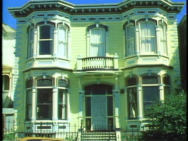 Wellington, New Zealand Victorian houses, medium wide shot