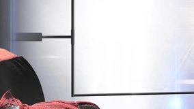 Animation of lights moving over male american football player and goal at floodlit stadium. sports, competition, american football concept digitally generated video. - Powered by Shutterstock - Get 15% off with code: PIKWIZARD15