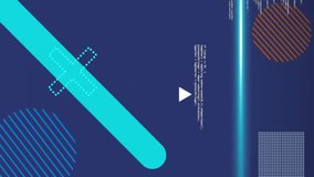 Animation of moving shapes and blue scanner beams over data processing on blue background. Connection, data, ai, processing, digital interface and communication, digitally generated video. - Powered by Shutterstock - Get 15% off with code: PIKWIZARD15