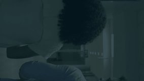 Graph animation showing rising data over two people walking in office hallway. Statistics, data analysis, business, growth, teamwork, collaboration - Powered by Shutterstock - Get 15% off with code: PIKWIZARD15