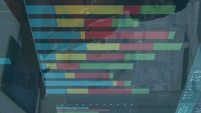 Businesswoman analyzing financial graphs and data processing animation in office. Finance, analytics, strategy, data analysis, corporate, technology - Powered by Shutterstock - Get 15% off with code: PIKWIZARD15