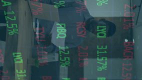 Overlaying animation of stock market data in business meeting in modern office. Finance, analytics, growth, corporate, digital, investment - Powered by Shutterstock - Get 15% off with code: PIKWIZARD15