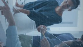 Collaborating with digital interface overlay, business team analyzing data in office. Teamwork, collaboration, technology, data analysis, strategy, meeting - Powered by Shutterstock - Get 15% off with code: PIKWIZARD15