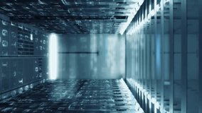 In technology center, animation of world map overlaying data servers in use. data center, digital, global, network, information - Powered by Shutterstock - Get 15% off with code: PIKWIZARD15