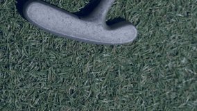 Hockey stick and ball on grass with digital data processing animation overlay. sport, technology, competition, game, athletics - Powered by Shutterstock - Get 15% off with code: PIKWIZARD15