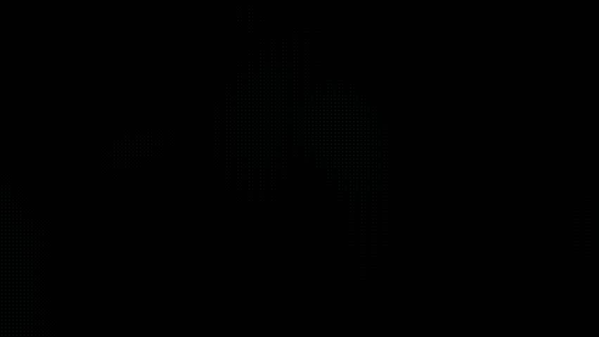 selecting a Web Hosting concept of a futuristic button. Hi tech motion graphic background, white flickering dots on dark background .