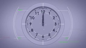 On start clock hands moving through time, graphs and HUD arcs animating to show data trends. Analytics, data visualization, futuristic, interface, dashboard, digital, technology - Powered by Shutterstock - Get 15% off with code: PIKWIZARD15